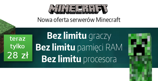 Oferta Minecraft Bez Limitu oficjalnie w ofercie z nową niższą ceną